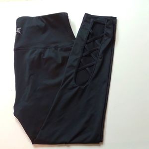 Everlast Women's Athletic Sport Crop Leggings Pants Size Large Black